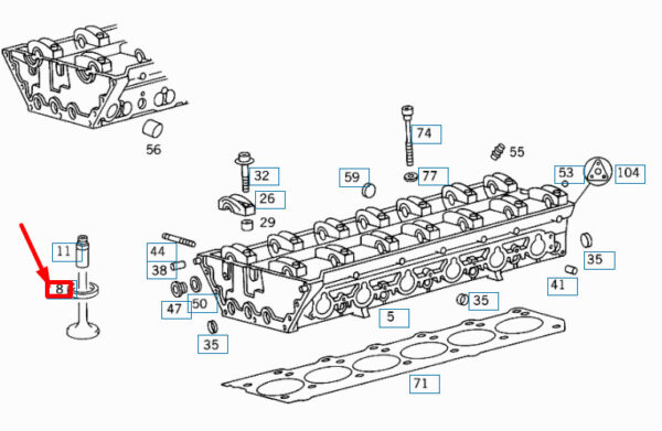 A1040530232 - NEW MERCEDES-BENZ E W210 ENGINE VALVE SEAT A1040530232 ORIGINAL