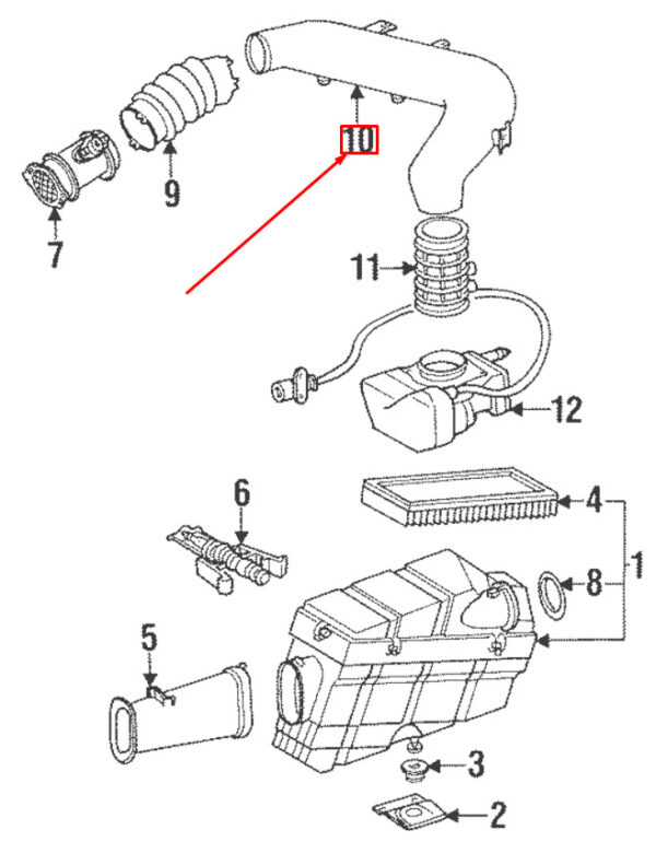A1041403812 - NEW MERCEDES-BENZ S W140 INTAKE PIPE LINE A1041403812 ORIGINAL