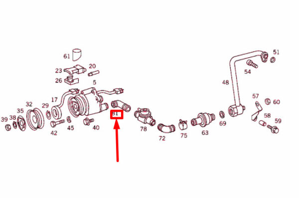 A1041411383 - NEW MERCEDES-BENZ E W210 SHUT-OFF VALVE TO AIR PUMP PANTS A1041411383 ORIGINAL