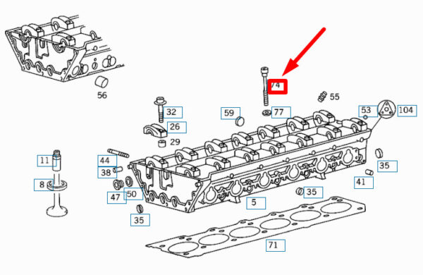 A1049900012 - NEW MERCEDES-BENZ E W210 CYLINDER HEAD BOLT A1049900012 ORIGINAL