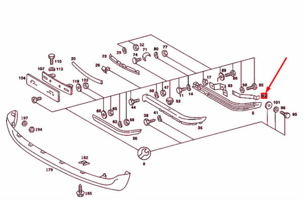 A1078851340 - NEW MERCEDES-BENZ SL R107 FRONT BUMPER LEFT BRACKET A1078851340 ORIGINAL