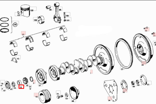 A1080310251 - Mercedes Benz S W108 Spacer Ring Crankshaft A1080310251 NEW GENUINE