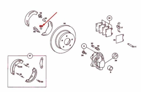 A1084270074 - New OEM Mercedes 108 Parking Brake Pin / Parking Pin