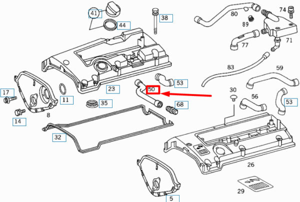 A1110180182 - NEW MERCEDES-BENZ C W202 BREATH PANTS A1110180182 GENUINE