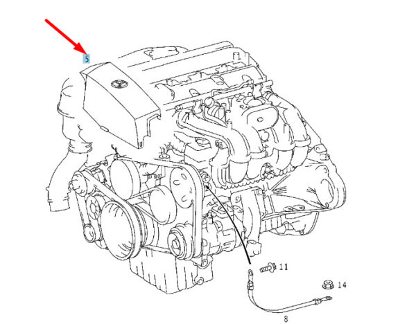 A1111580485 - MERCEDES-BENZ CLK C208 Ignition System Protective Cover A1111580485 NEW GENUINE