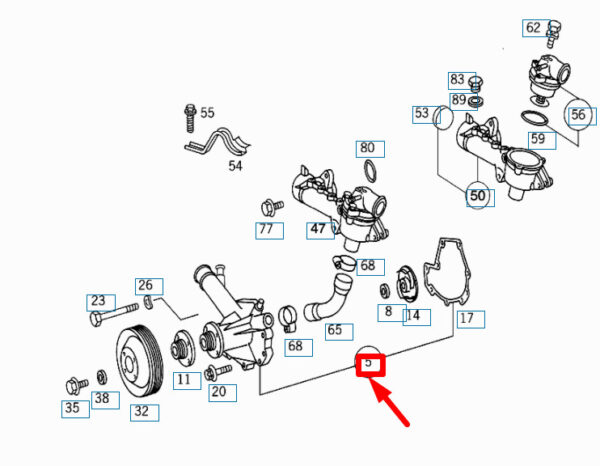A1112004001 - NEW MERCEDES-BENZ ML W163 WATER PUMP A1112004001 ORIGINAL
