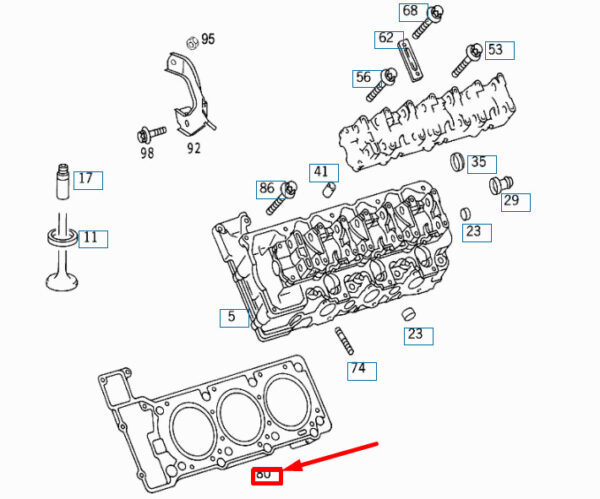 A1120160320 - NEW MERCEDES-BENZ E W210 CYLINDER HEAD GASKET LEFT A1120160320 ORIGINAL