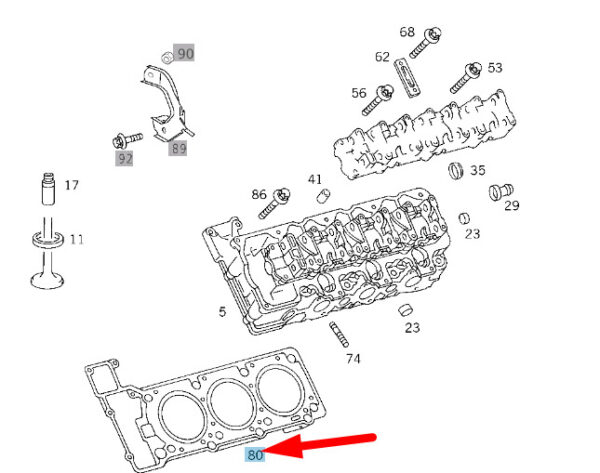 A1120160920 - MERCEDES-BENZ ML W163 CYLINDER HEAD GASKET LEFT A1120160920 NEW GENUINE