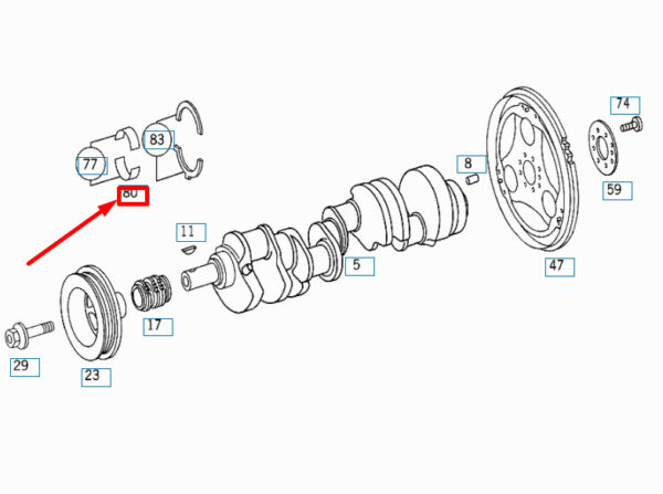 A112033190257 - NEW MERCEDES-BENZ E W211 CRANKSHAFT BEARING HALF LOWER A112033190257 ORIGINAL