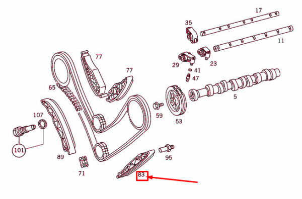 A1120520016 - NEW MERCEDES-BENZ C W203 TIMING CHAIN SLIDING RAIL A1120520016 ORIGINAL