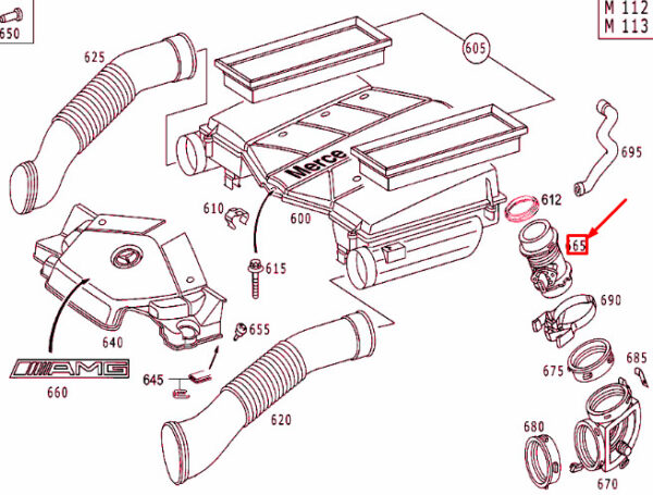 A1120940048 - NEW MERCEDES BENZ S-CLASS W220 AIR FLOW MASS SENSOR A1120940048 ORIGINAL