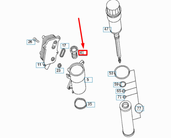A1121840017 - NEW MB ML W163 OIL FILTER HOUSING ON TIMING CASE FITTING A1121840017 01-03