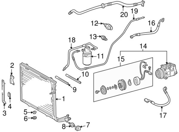 A1122300156 - Mercedes-Benz A/C refrigerant drain hose A1122300156