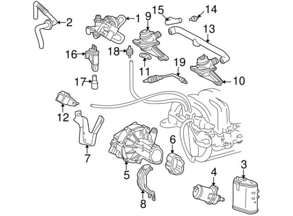 A1122370140 - MERCEDES-BENZ CLK C-CLASS REAR SECONDARY AIR INJECTION PUMP BRACKET A1122370140