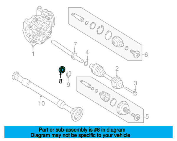 A112980011564 - Mercedes-Benz CV axle shaft carrier bearing A112980011564