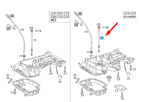 A1130100072 - Mercedes-Benz E W210 Oil Tracking Rod A113010007264 NEW ORIGINAL