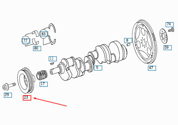 A1130300103 - NEW MB S W220 AMG ENGINE CRANKSHAFT VIBRATION ABSORBER A1130300103