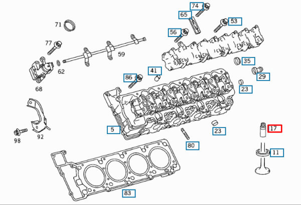 A1130530329 - Mercedes Benz M W163 engine valve guide A1130530329 NEW REAL