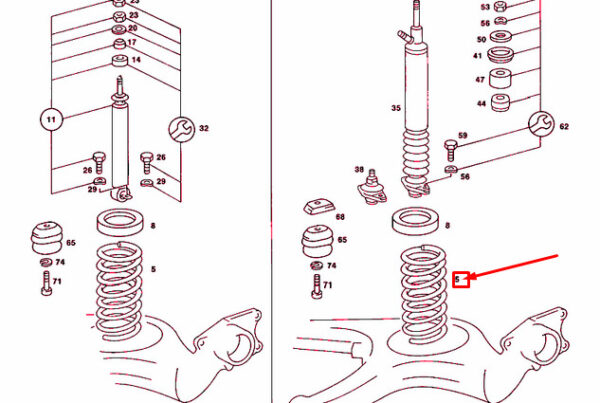 A1153243804 - NEW MERCEDES-BENZ SALOON W123 REAR COIL SPRING A1153243804 ORIGINAL