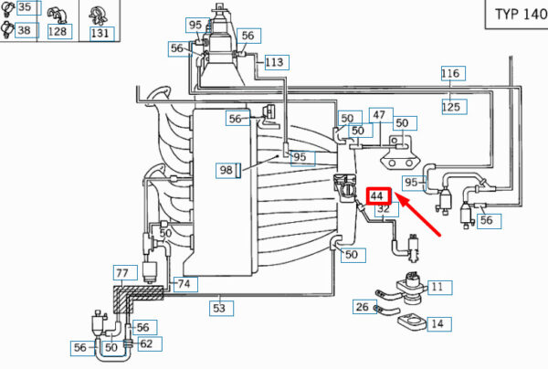 A1170780881 - NEW MERCEDES-BENZ SL R129 THROTTLE ACTUATOR PANTS A1170780881 ORIGINAL