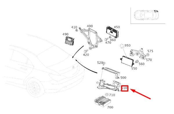 A1175450240 - New MERCEDES-BENZ CLA C117 Television Tuner Lower Bracker A1175450240