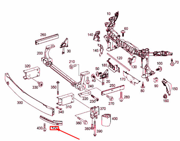 A1176200300 - Mercedes-Benz CLA C117 Front Stiffening Left Strut A1176200300 NEW REAL