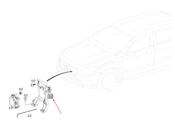 A1176220400 - NEW MB GLA X156 FRONT ADAPTIVE CRUISE CONTROL SENSOR BRACKET A1176220400
