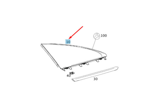 A1176700212 - NEW MERCEDES-BENZ CLA C117 REAR RIGHT FIXED SIDE WINDOW A1176700212 ORIGINAL