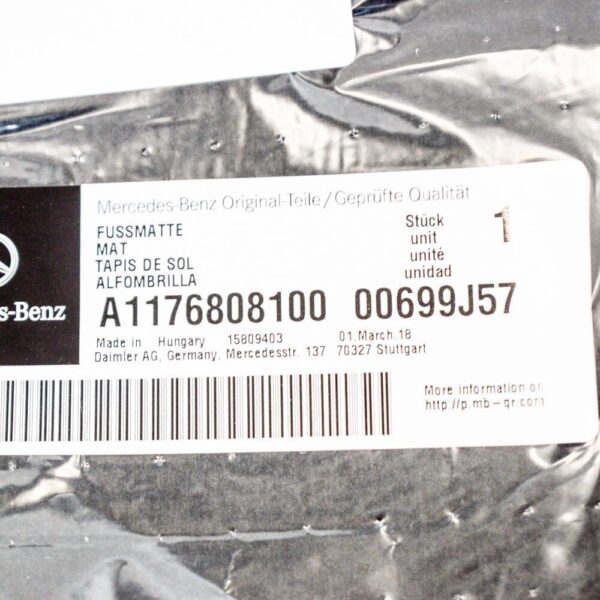 A1176808100699J57 - NEW MERCEDES-BENZ CLA C117 INTERIOR FLOOR MAT MATTE LHD A1176808100 2016 GENUINE