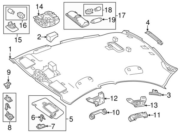 A11769000359051 - NEW MERCEDES-BENZ CLA CLASS HEADLINER TRIM CONNECTOR A11769000359051 GENUINE