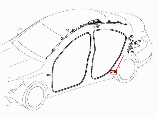 A1176920176 - Mercedes-Benz CLA Coupe C117 rear door edge protection A1176920176 NEW ORIGINAL