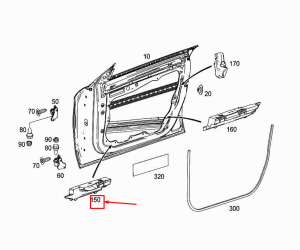A1177220100 - NEW MERCEDES-BENZ CLA COUPE C117 FRONT LEFT DOOR SUPPORT A1177220100 ORIGINAL