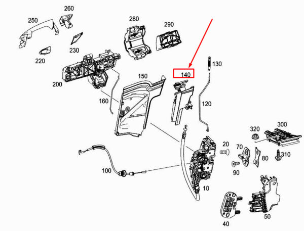 A1177230114 - New MERCEDES-BENZ CLA C117 Front Left Door Bearing Bracket A1177230114