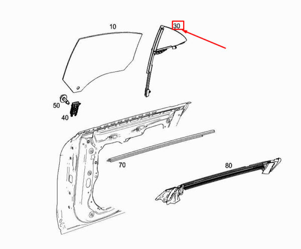A1177300318 - NEW MERCEDES-BENZ CLA COUPE C117 REAR LEFT DOOR VENT WINDOW A1177300318 ORIGINAL