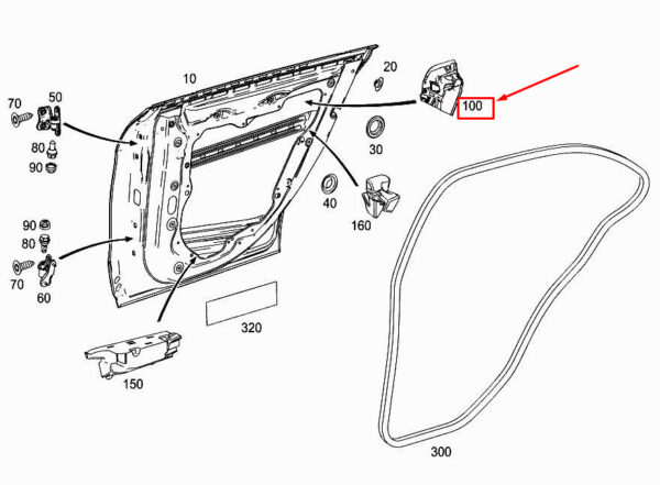 A1177320195 - NEW MERCEDES-BENZ CLA C117 REAR LEFT DOOR WATER DRAIN A1177320195 ORIGINAL