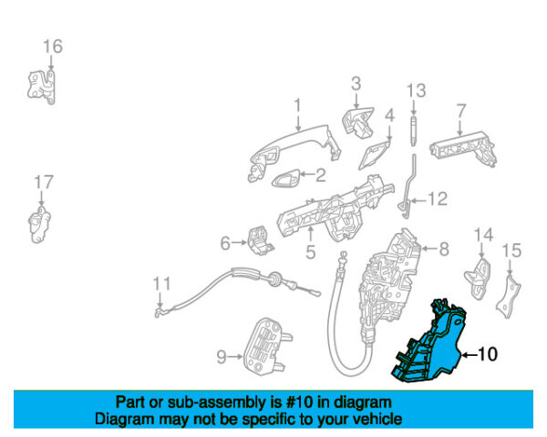 A1177320208 - Mercedes-Benz Rear Right Door Lock Rod Cover A1177320208