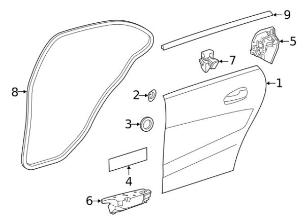 A117732029564 - Mercedes-Benz drain plugs for rear right door interior trim
