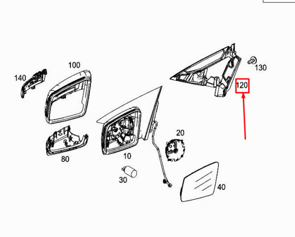 A1178110398 - New MERCEDES-BENZ CLA C117 Front Left Mirror Sealing A1178110398