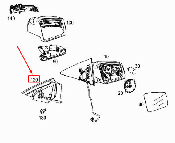 A1178110498 - New MERCEDES-BENZ CLA C117 Front Right Mirror Sealing A1178110498