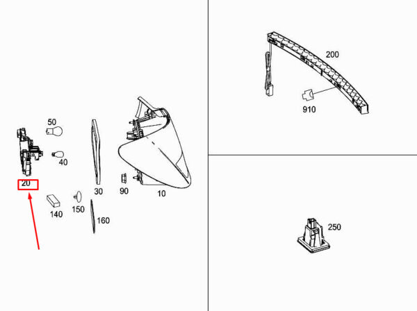 A1178200277 - NEW MERCEDES-BENZ CLA COUPE C117 REAR RIGHT LAMP BULB MOUNT A1178200277 ORIGINAL