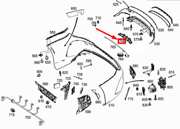 A1178853600 - NEW MERCEDES-BENZ CLA C117 REAR BUMPER INNER FRAME TRIM A1178853600 ORIGINAL