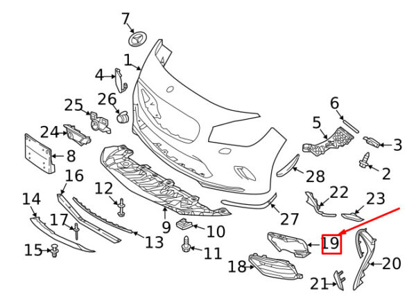 A1178859200 - New MERCEDES-BENZ CLA C117 AMG Front Right Air Duct Segment A1178859200
