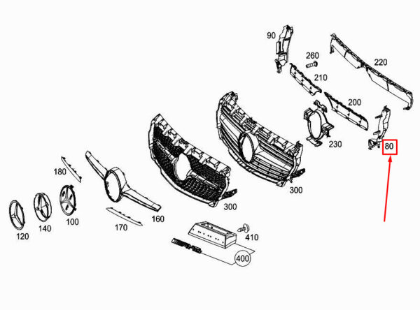A1178880900 - NEW MERCEDES-BENZ CLA COUPE C117 LEFT AIR DEFLECTION SLAT A1178880900 ORIGINAL
