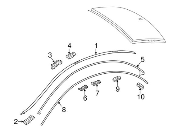 A117991049864 - Mercedes-Benz roof plate clip A117991049864
