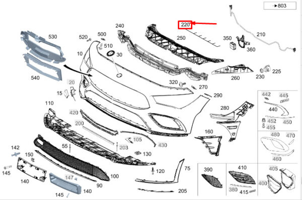 A1185403136 - Mercedes-Benz CLA C118 Wiring Parking Sensor Front A1185403136 NEW ORIGINAL