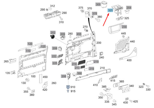 A6396920156 - NEW MB VITO W639 RIGHT REAR PANELLING STOWAGE TRAY A6396920156 ORIGINAL