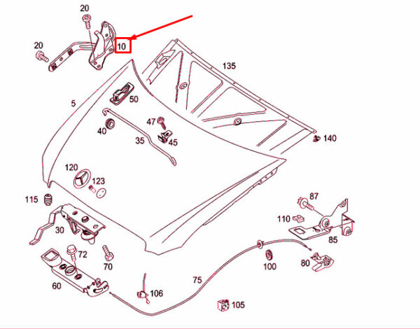 A6397500351 - NEW MERCEDES BENZ VITO W639 RIGHT BONNET HINGE A6397500351 GENUINE