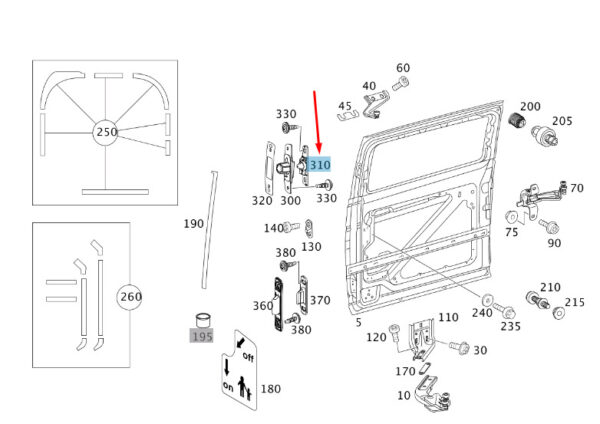 A6397580227 - NEW MERCEDES-BENZ VITO/MIXTO FURGON W639 RIGHT SLIDING DOOR GUIDE A6397580227