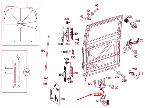A6397660097 - NEW MERCEDES BENZ VITO W639 DOOR SLIDING MECHANISM PAD A6397660097 LOWER ORIGINAL