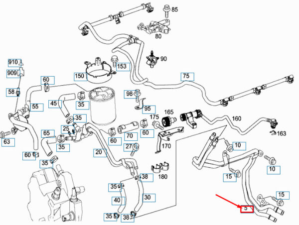 A6420700332 - Mercedes-Benz C W204 Fuel Line RHD A6420700332 NEW ORIGINAL